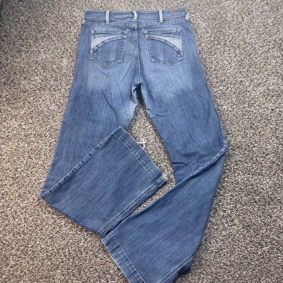 Ariat Trouser Wide Leg Jeans Women's 31XL Medium Wash Stretch Denim Frayed Hem - Picture 15 of 16